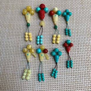 二代松石蜜蜡文玩配饰 星月菩提配饰108佛珠全套配饰套装