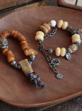 原创手作手串多宝银饰文玩手链复古质感男女个性配饰小众国风串饰