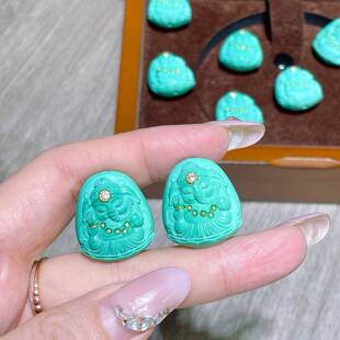 菱镁矿松石象神diy配件手工编织手绳项链文玩佛珠挂件手串配饰品