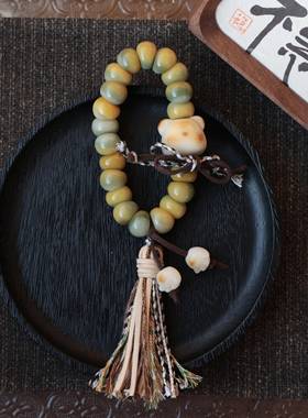 原创菩提根蒜瓣大肠搭配天然象牙果小熊菩提根猫爪时尚可爱百搭