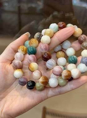 菩提根多宝卷卷酥手串 文玩佛珠单圈手链时尚饰品