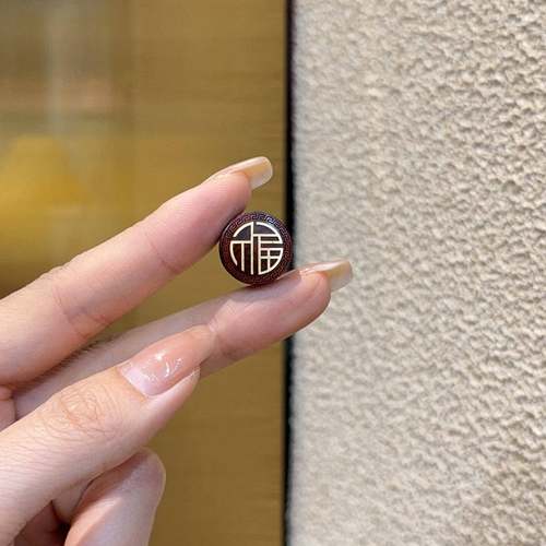 紫檀镶嵌福字diy配件手工编织手绳项链文玩佛珠时尚配饰品隔珠