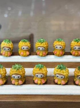 象牙果根付菠萝拉布布diy配件手工编织手绳项链文玩佛珠手串配饰