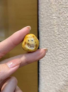 象牙果根付雕刻土豆表情配件手工diy文玩时尚配饰佛珠串珠手链