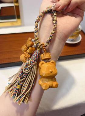 崖柏文玩手持配饰半成品流苏穗子包挂件线圈编绳艺钥匙绳