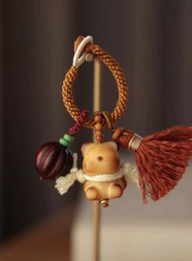 象牙果暴力熊手捻搭配紫檀南瓜珠提溜diy材料项炼佛珠钥匙扣手串