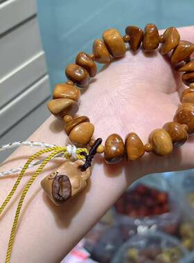 天然库克随形饼干搭配桃木咖啡杯手串文玩手链佛珠念珠手串饰品