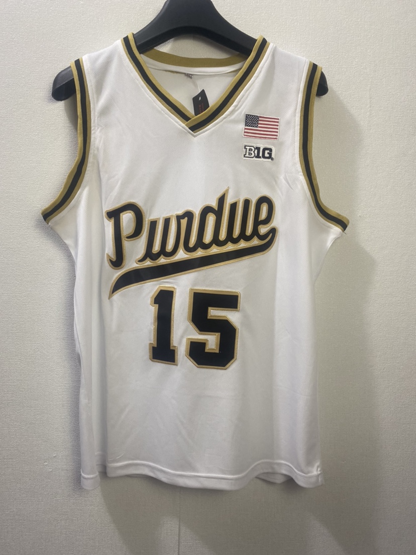 15号扎克-伊迪普渡大学刺绣球衣白色黑色休闲篮球服运动背心