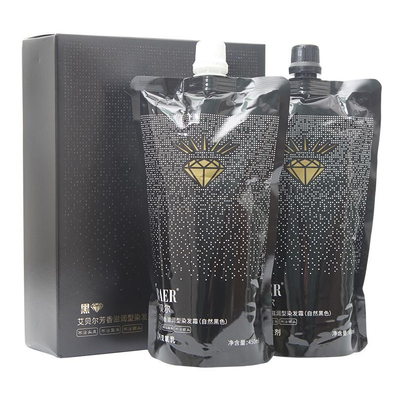 艾贝尔黑钻黑发霜黑色植物染发膏染发剂男士女士中老年不沾头皮油
