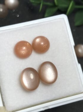 耳钉料！天然太阳石日光石橙月光