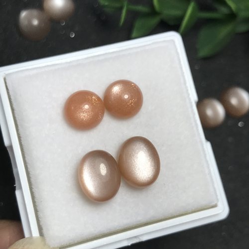 耳钉料！天然太阳石日光石橙月光