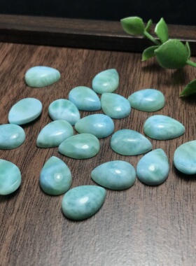 小水滴！天然海纹石戒面裸石10*14镶嵌绕线戒指吊坠打孔需备注