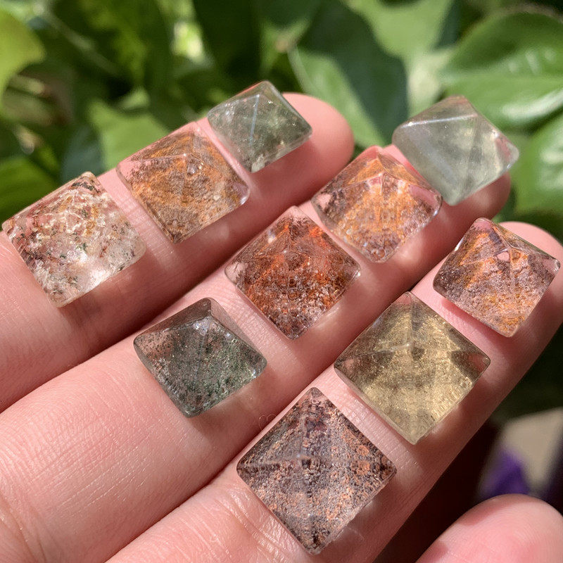 糖塔天然幽灵戒面裸石镶嵌绕线