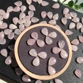 刻面小水滴 14mm 有孔天然粉水晶双面水滴吊坠编绳项坠锁骨链10