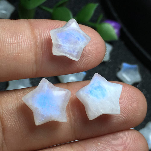 月光石五角星绕线编绳手链吊坠