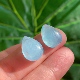 10月10日天然海蓝宝蛋面裸石水滴款 耳坠料一物一图打孔需备注