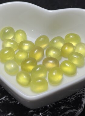 金灿灿天然金葡萄石裸石蛋面戒面