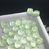 糖塔 天然葡萄石方形裸石戒面镶嵌绕线戒指耳钉内有棉裂