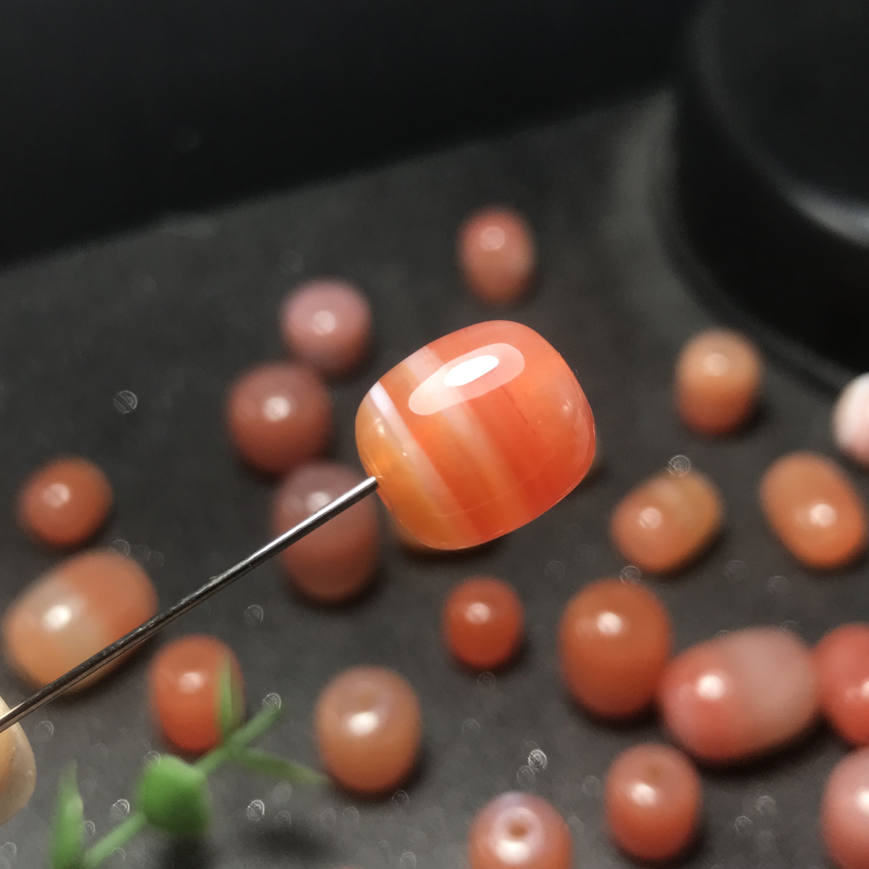 天然缠丝玛瑙筒珠裸石绕线编绳吊坠锁骨链手链  通孔 一物一图~