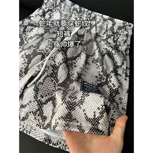 男凉感垂感休闲五分裤 夏季 蟒理感篮球裤 美式 速干排汗运动短裤