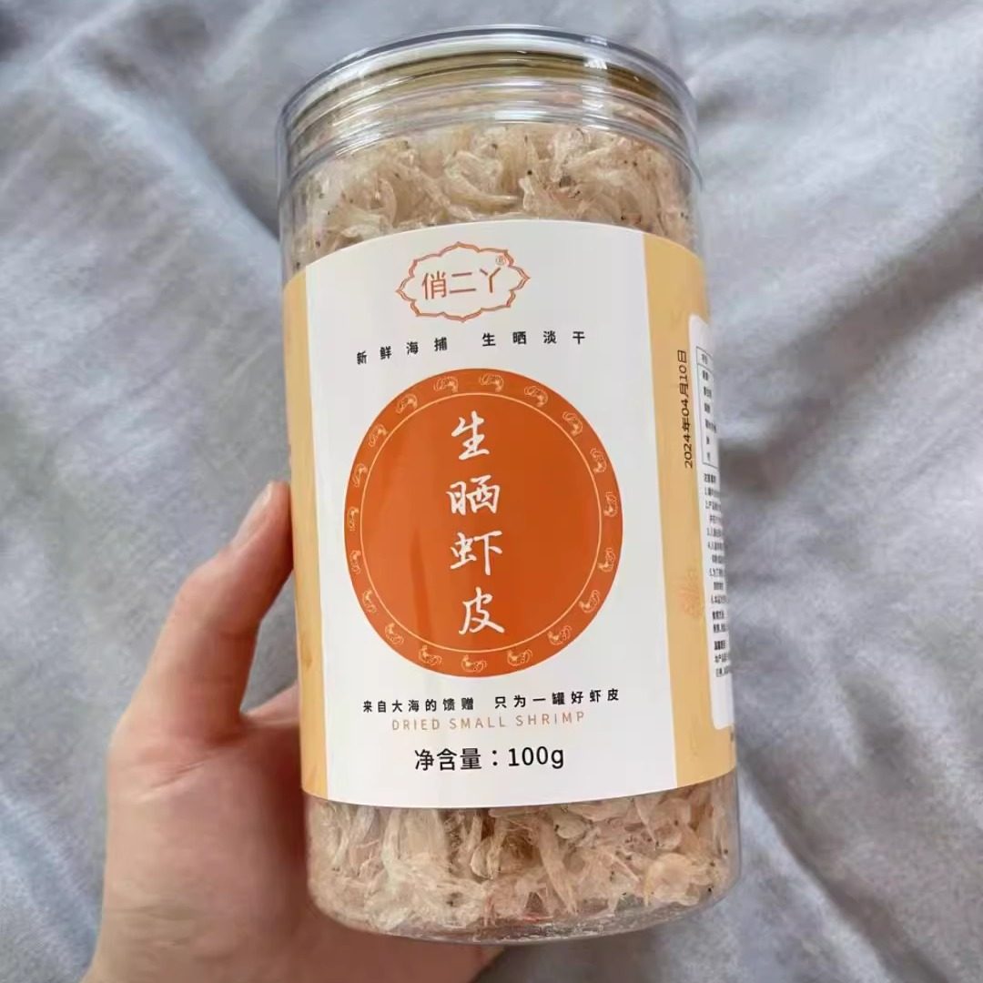 俏二丫含钙淡干虾皮 新鲜干净宝宝爱吃 老少皆宜 虾皮 100克/瓶
