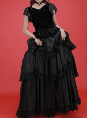 【Lace Garden】独立品牌暗黑系ins风大裙摆蕾丝边半身裙lolita