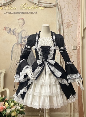 【Lace Garden】+Miss 瑞拉+lolita赠姬袖黑白连衣裙OP全款多色