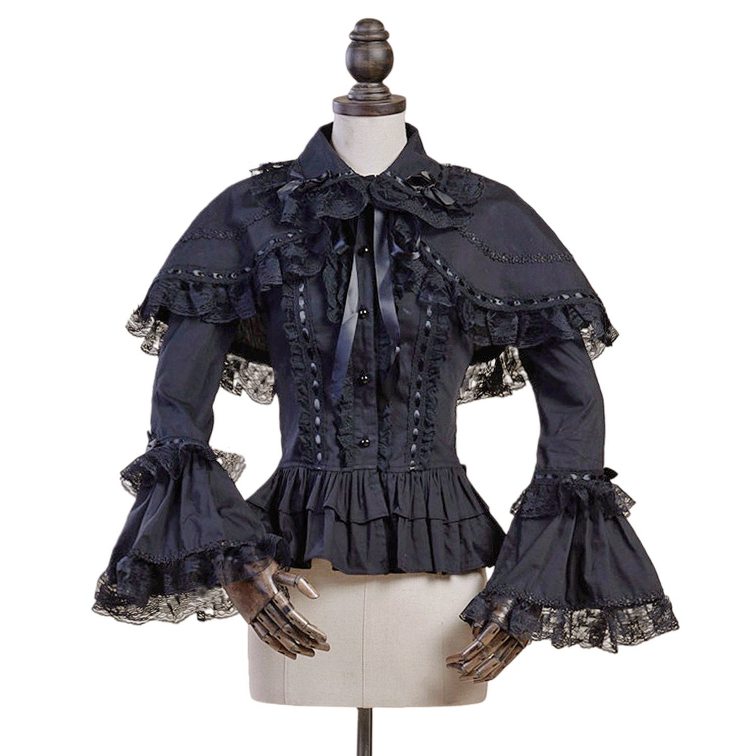 【Lace Garden】原创设计骑士庄园lolita内搭披肩姬袖衬衫两件套