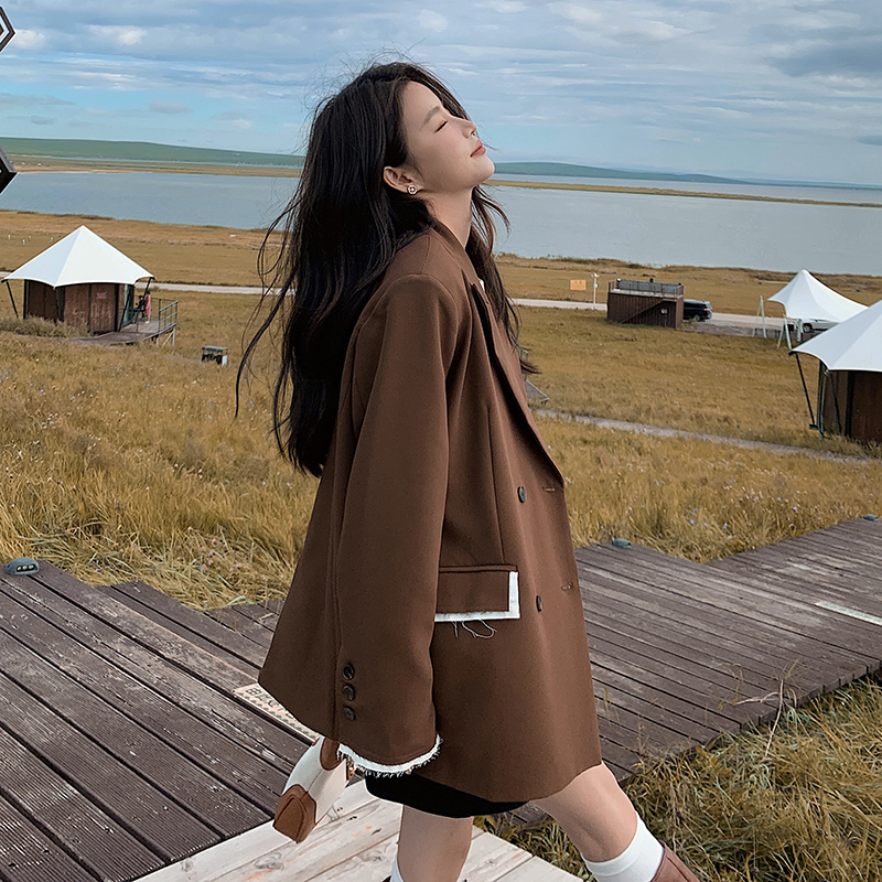 已现货口袋拼接咖色西装短外套气质290A-3303-P135-K188,女装西装,浙宝290A 已现货口袋拼接咖色西装短外套气质290A-3303-P135-K188,女装西装,浙宝290A