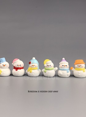 圣诞小雪人治愈情绪工位小摆件