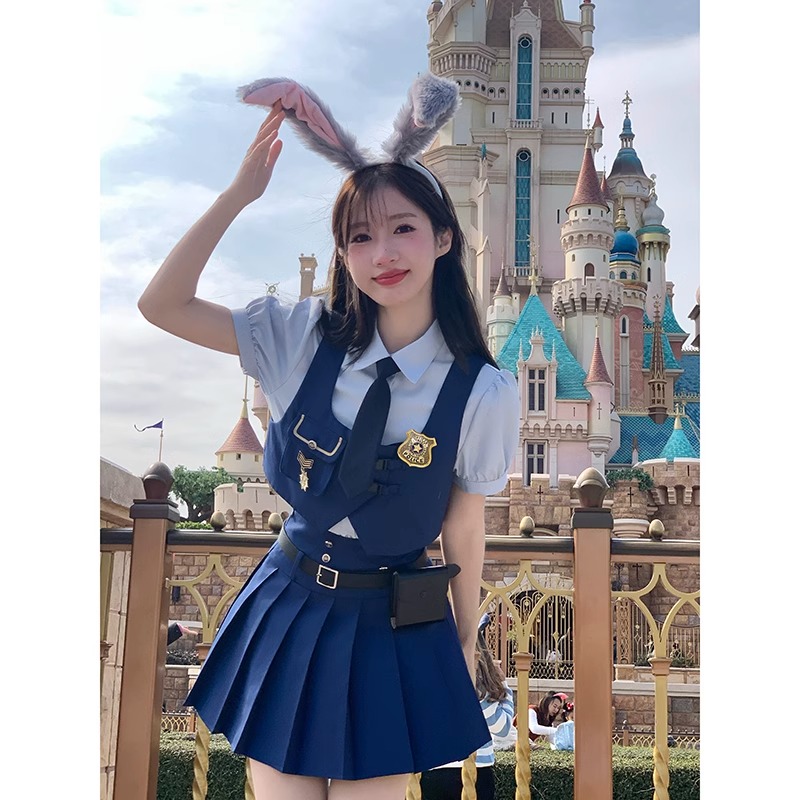 朱迪兔子警官cos套装裙女漫展万圣节迪士尼环球影城穿搭JK制服夏