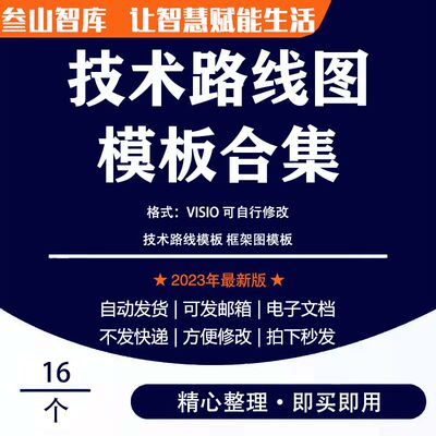 技术路线图模板 visio格式可任意修改