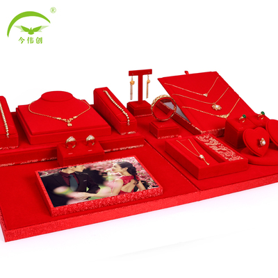 珠宝展示道具红绒布黄金柜台陈列