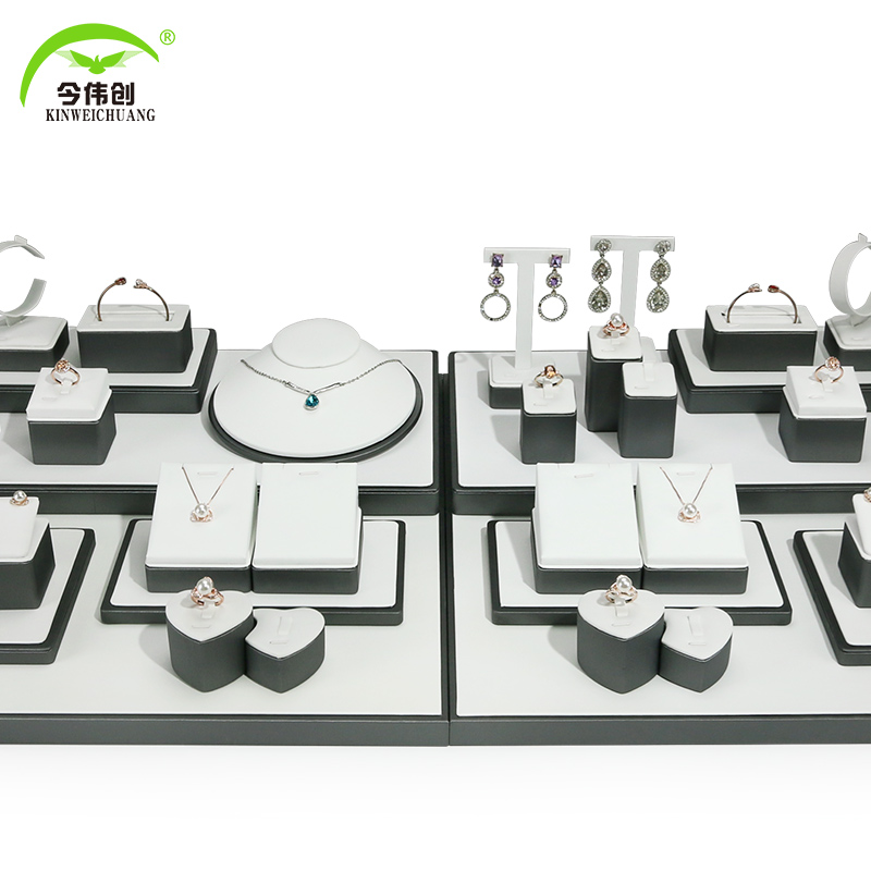 珠宝平柜展示道具饰品摆盘耳环项链吊坠手镯展示架直播套装展示柜