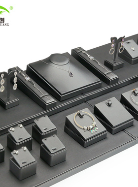 直播首饰陈列道具灰色饰品展示架柜台耳环项链戒指手镯摆放道具架