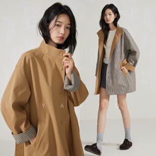 正反两穿风衣女中长款 新款 宽松休闲百搭外套 秋季 YAYIO