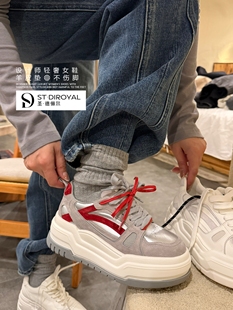 圣德俪尔女鞋2026早春新款百搭厚底增高时尚运动鞋松糕底休闲鞋女