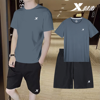 特步2025新款速干运动套装男
