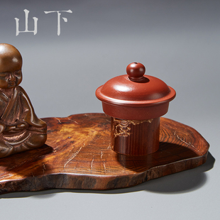新款老煤竹手工雕刻盖托老竹盖置紫砂壶盖搁置壶茶置盖碗茶壶盖置