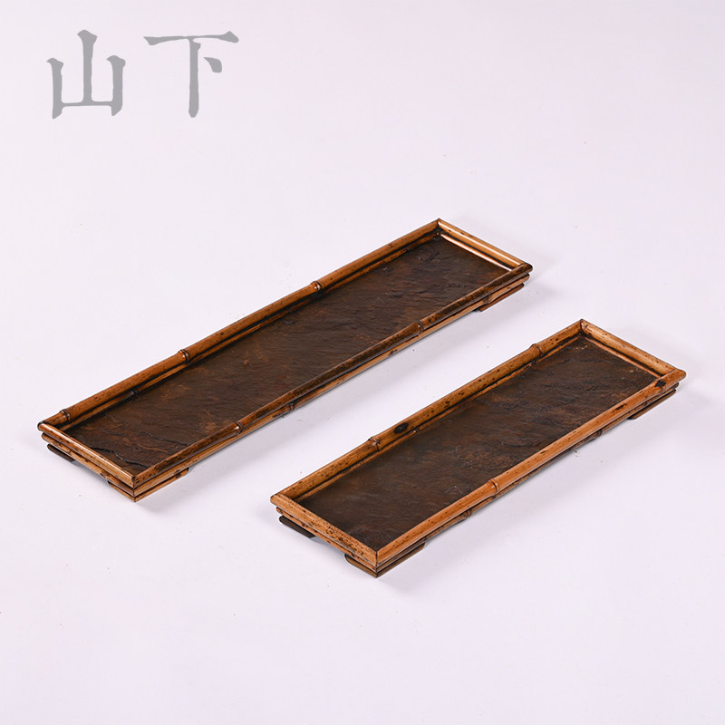 岩石贴片收纳壶架老竹制功夫茶具