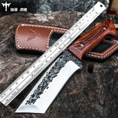 狼瑔D2钢高硬度直刀求生户外荒野刀具 冷兵器几何刀水果刀 防身