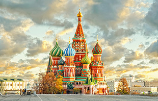 饰画贴画B100C 俄罗斯欧洲建筑世界著名风景海报制作办公室客厅装