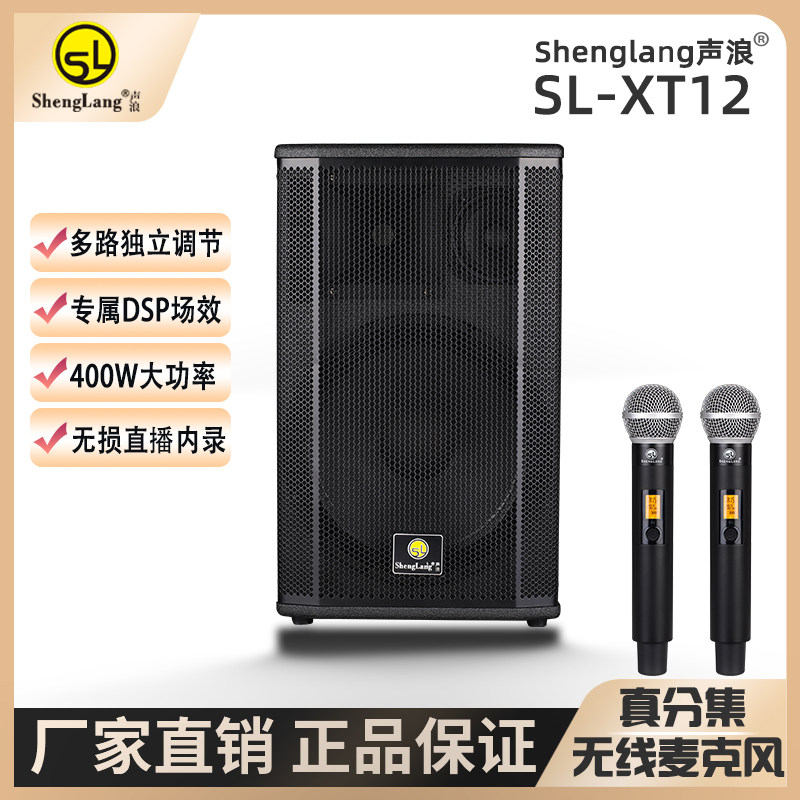 声浪XT12户外直播弹唱音箱12寸大功率400W立体声内录直播音箱