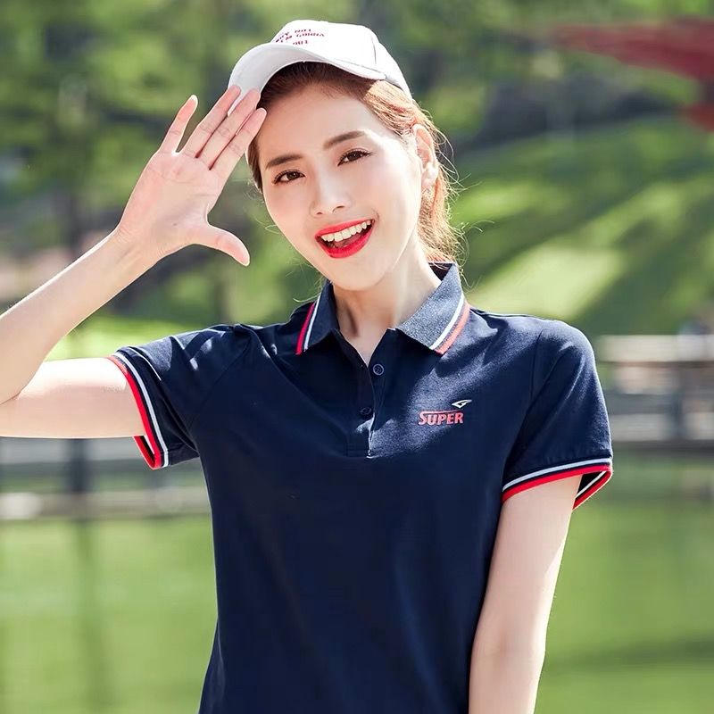 翻领短袖T恤衫女2025新款夏季女装t恤宽松大码女士运动polo衫清仓