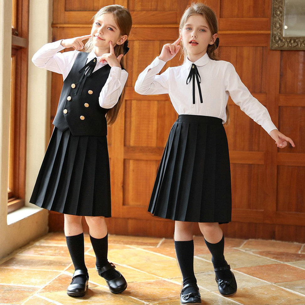 女童学院风百褶裙套装学校演出服