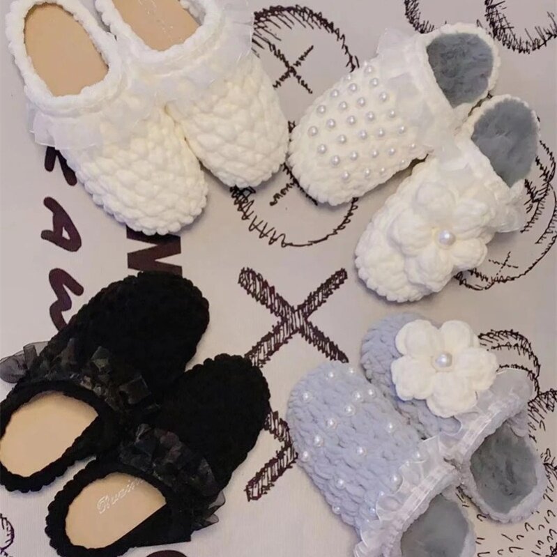 diy手工拖鞋泡芙花材料包