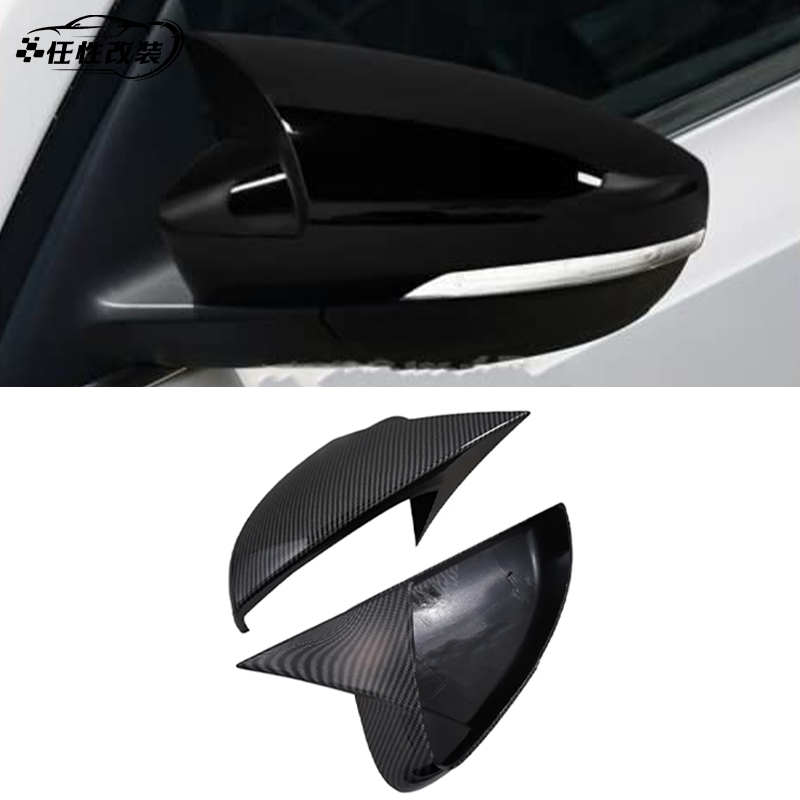 适用于2019款斯柯达倒车镜盖牛角后视镜外壳装饰车身装饰