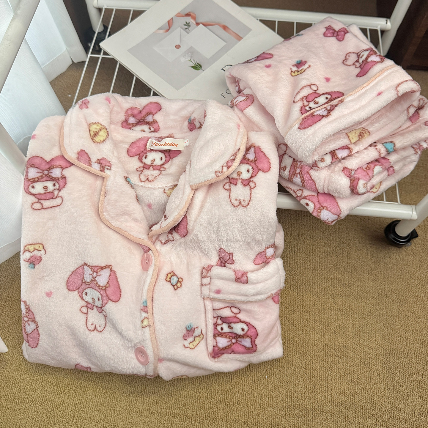 甜美可爱美乐蒂珊瑚绒睡衣女冬季加厚保暖法兰绒网红风家居服套装