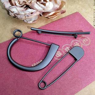 新哑光枪色合金电镀大别针高端外套大衣扣针毛衣别针safety pin