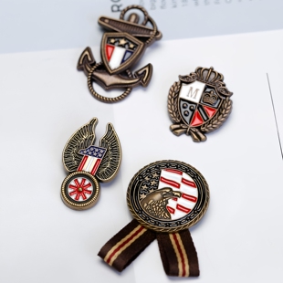 复古文艺英伦学院风胸针徽章休闲别针背包牛仔外套配饰品brooch